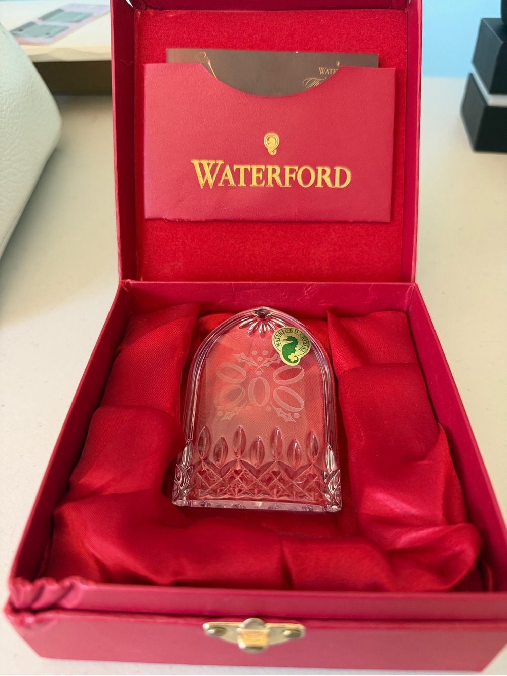 New Waterford Crystal Lismore Twelve Days of Christmas Five Gold Rings Ornament